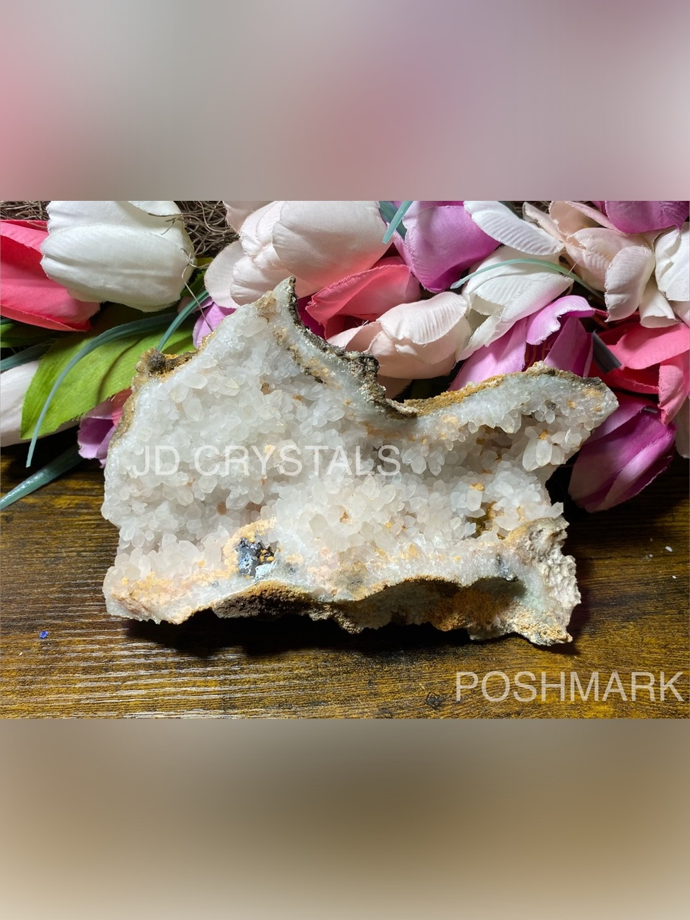 XL Quartz & Raw Rhodochrosite